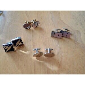 Lot Of 4 Silver And Gold Cufflinks Includes 3 Swank